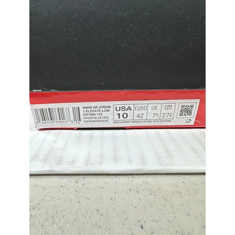 Womens Air Jordan 1 Elevate Low White Neutral Grey Size 10 DH7004-110 BRAND NEW